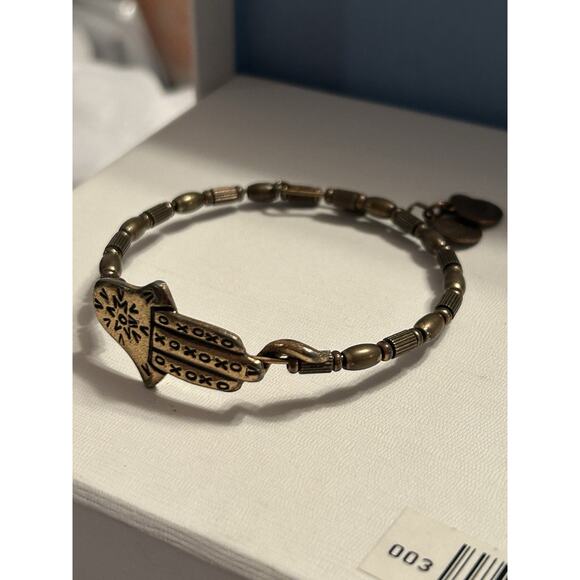 ALEX AND ANI Vintage Sixty Six Hamsa Wrap Bracelet Gold Tone Hand of Fatima - Picture 4 of 5